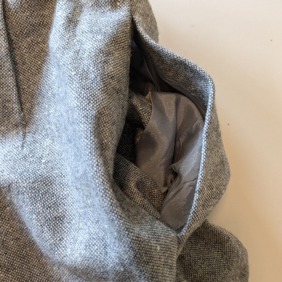 🩶 Vintage Wool Tweed Pleated A-Line Midi Skirt, XS/S - Picture 7 of 10